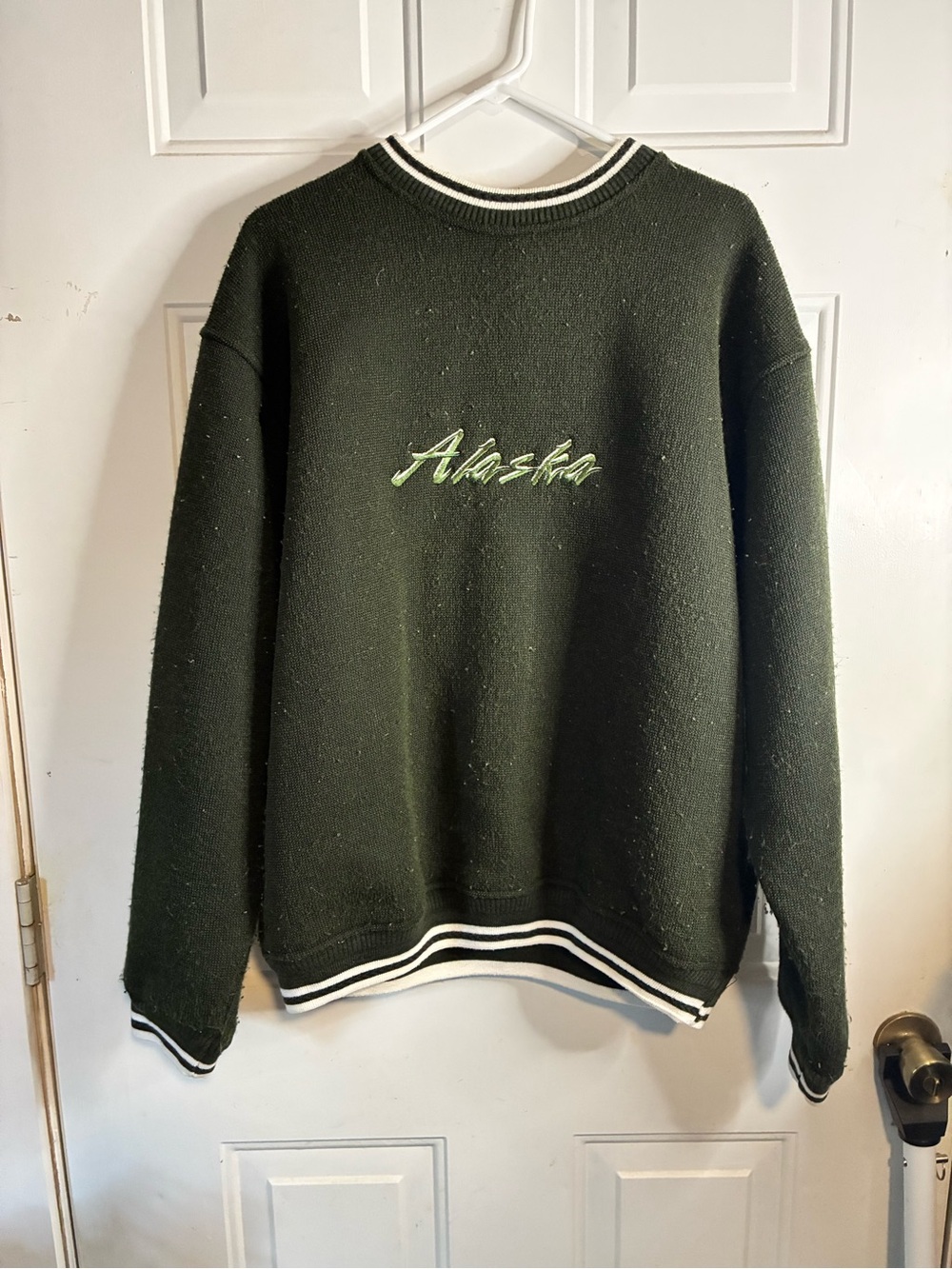 Alaska Embroidered Crewneck Sweater - Dark Green